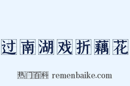 过南湖戏折藕花是什么意思的图片